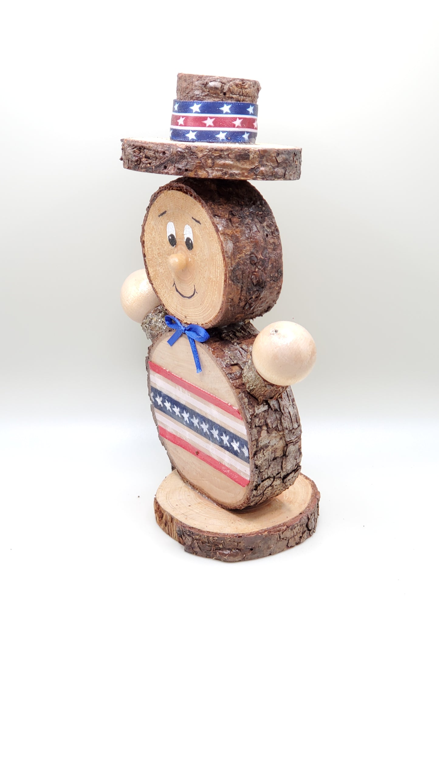 Wood round 4th of July guy