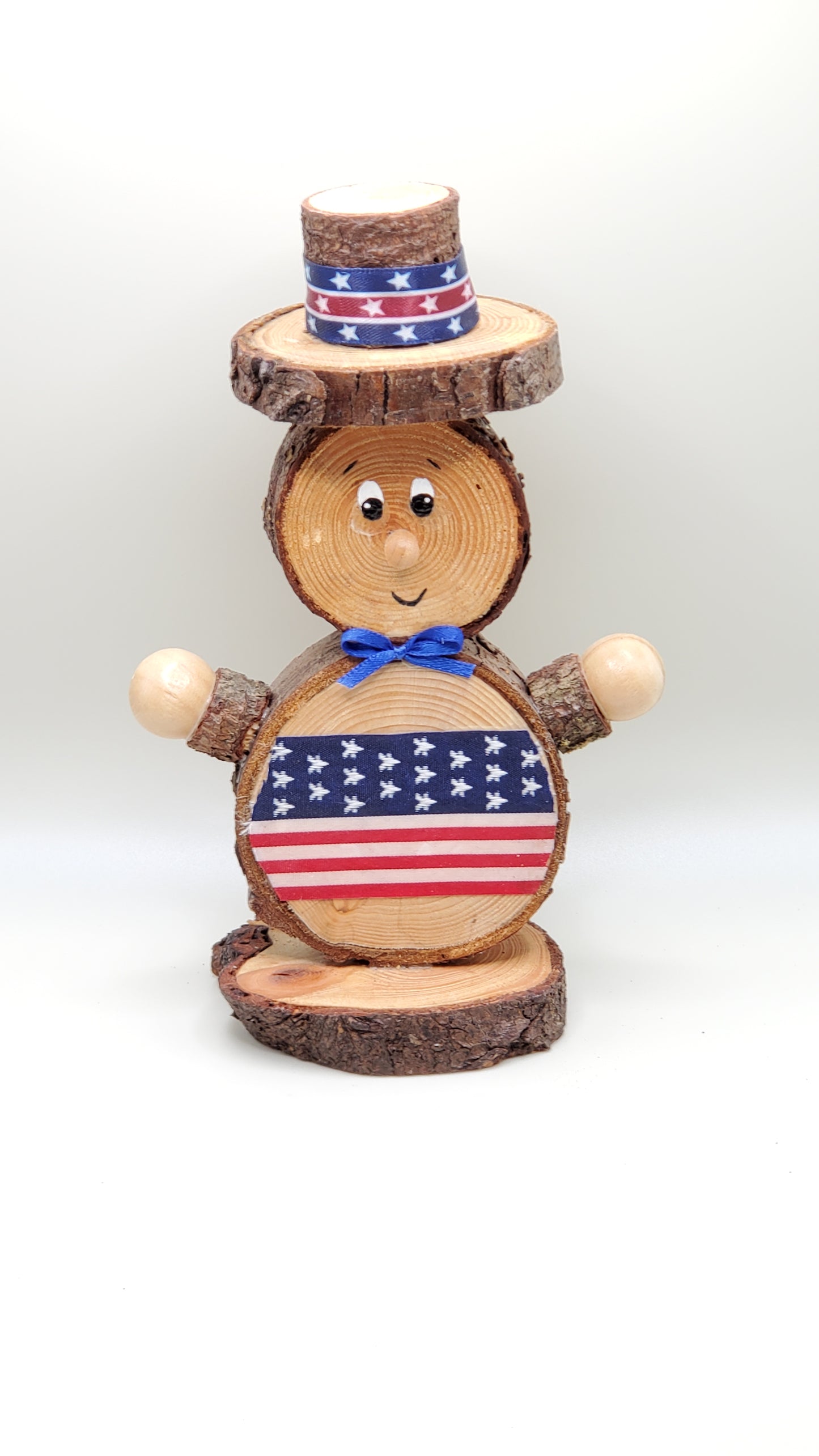 Wood round 4th of July guy