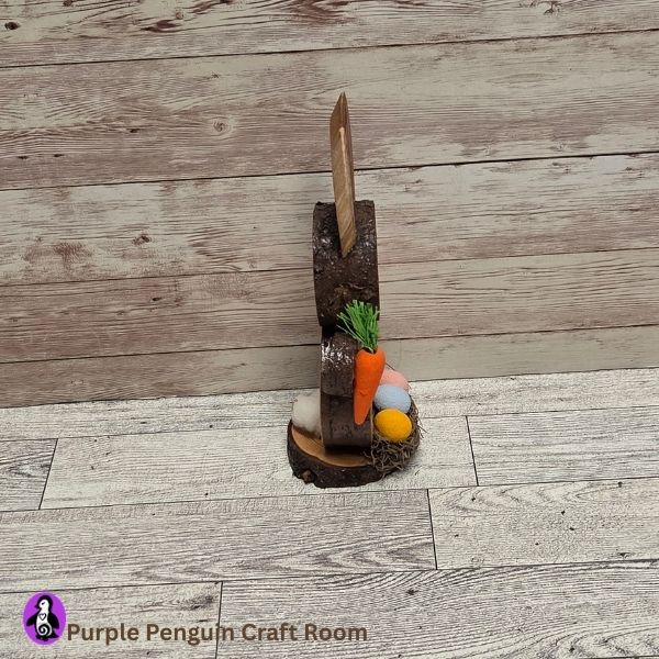 Rustic Wood Round Bunny Decor