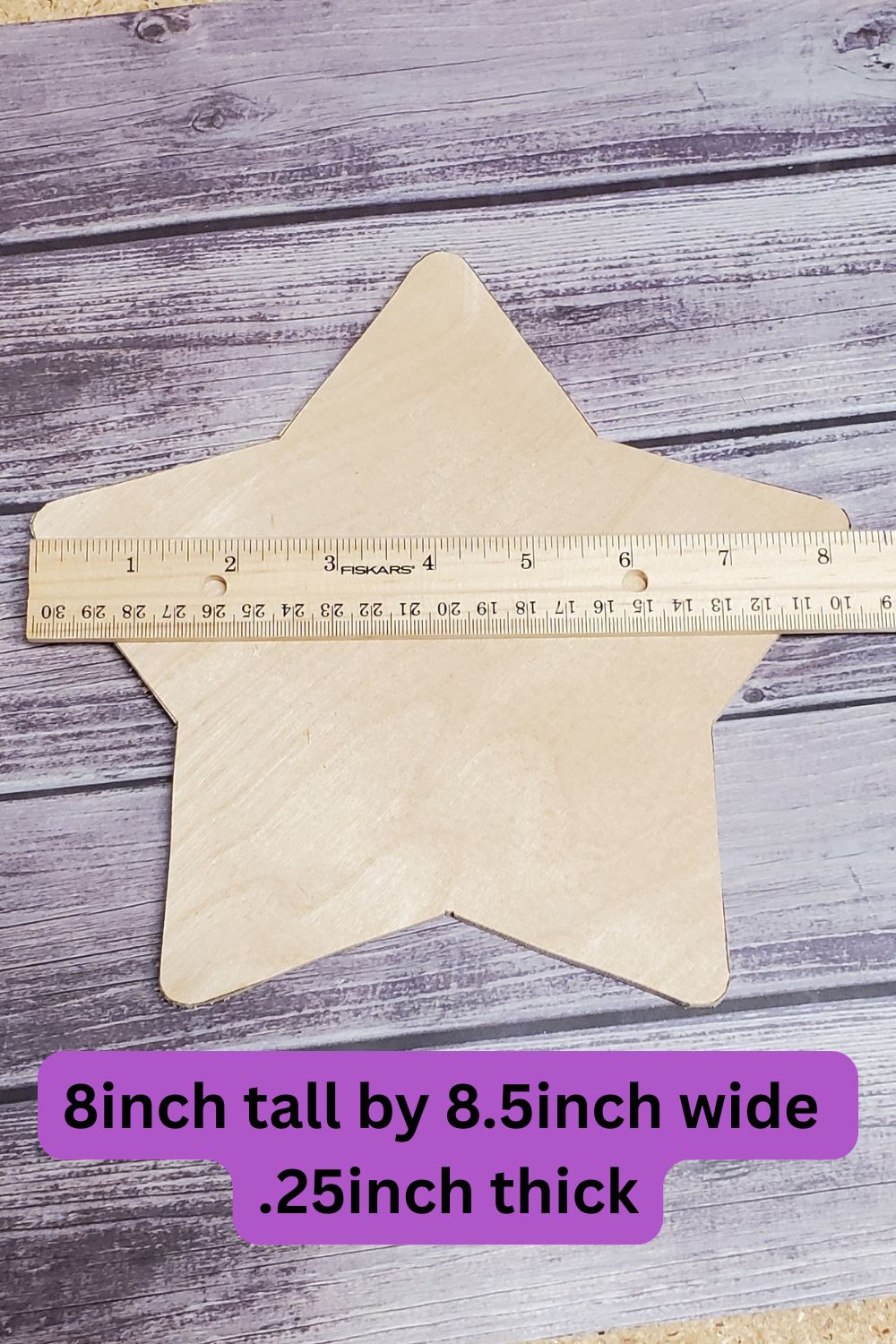 Rustic Hand-Cut Wooden Star – 8" x 8.5" x 0.25"