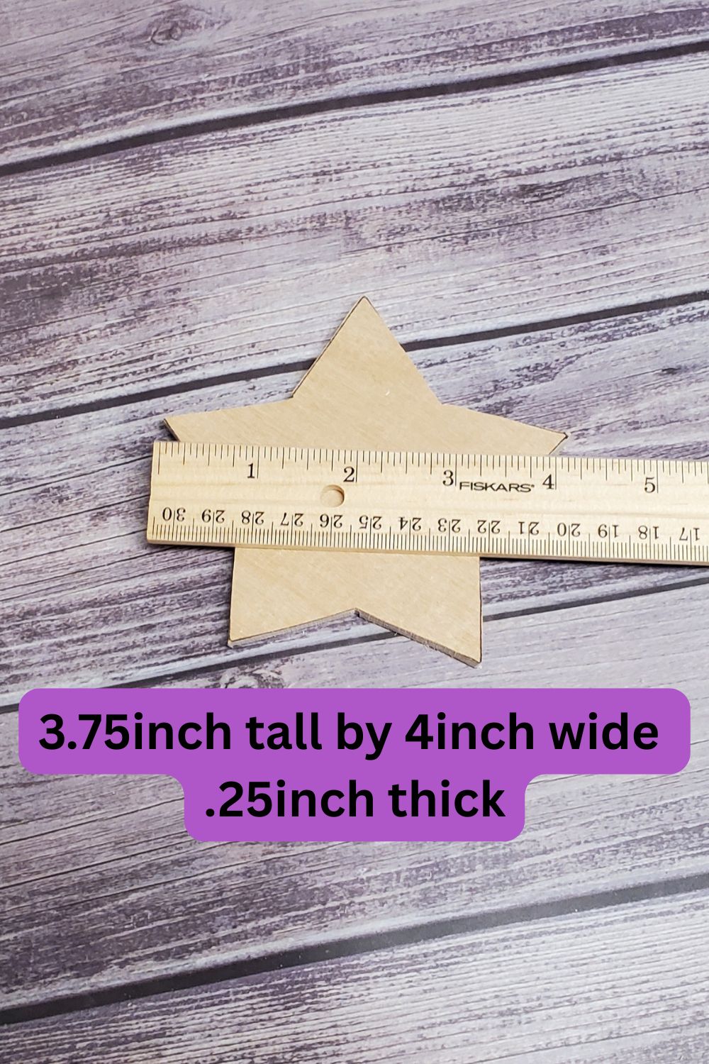 Hand-Cut Unfinished Wood Star Pack – 4-Piece Variety (¼-Inch Thick) | DIY Craft Blanks | Free Shipping Included