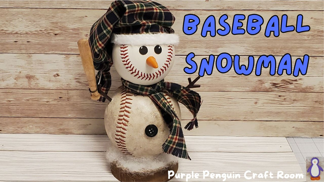 DIY Baseball Snowman | Winter Craft with Sports Charm