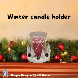 DIY White Winter Candle Holder