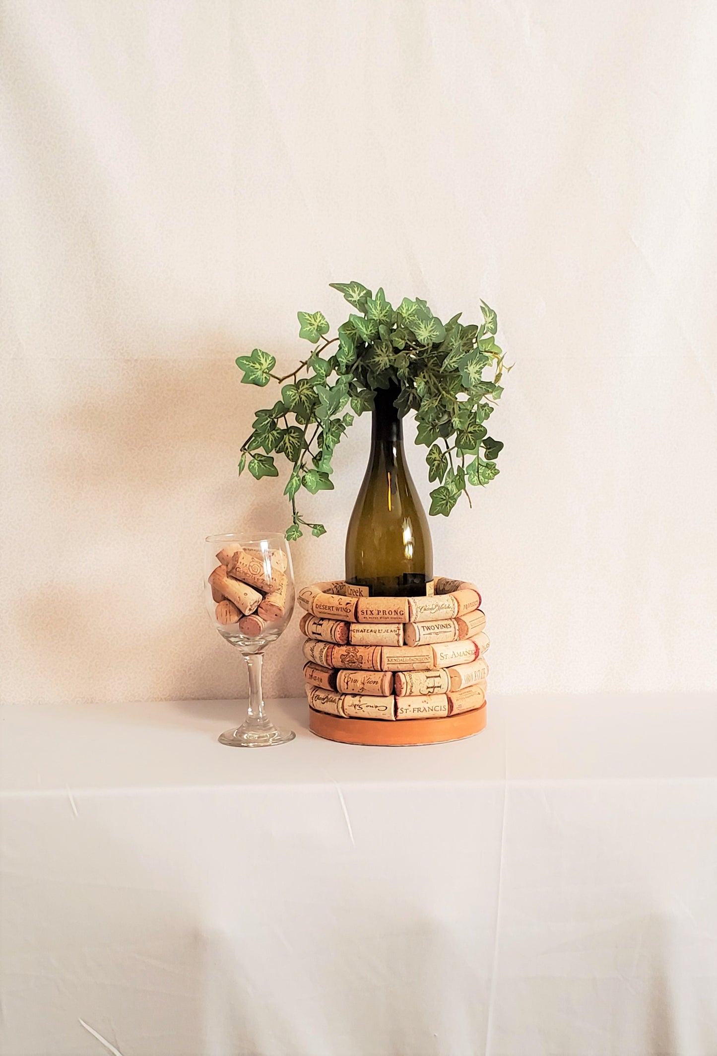 Wine cork bottle holder