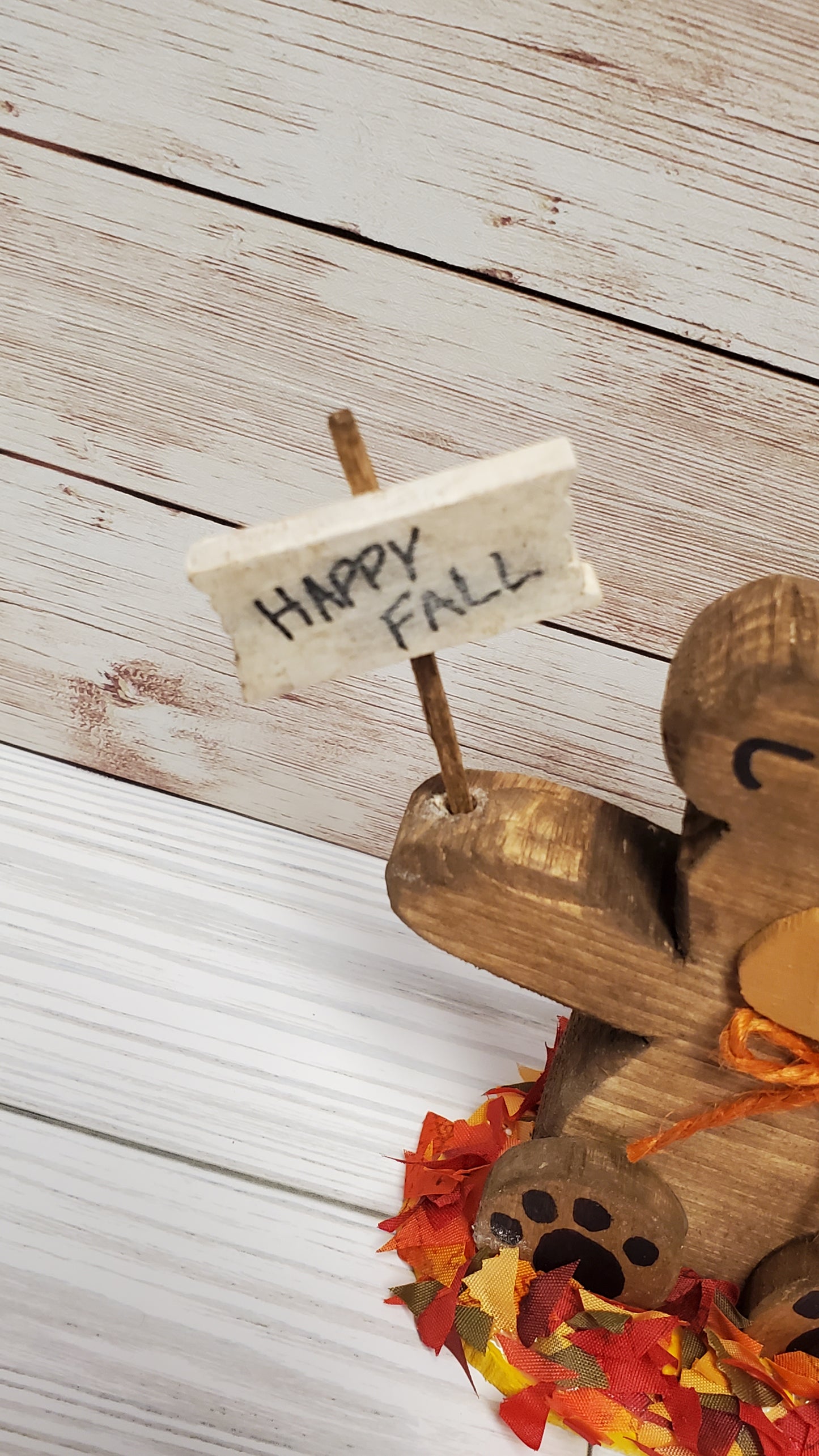 Rustic Fall Bear Shelf Sitter