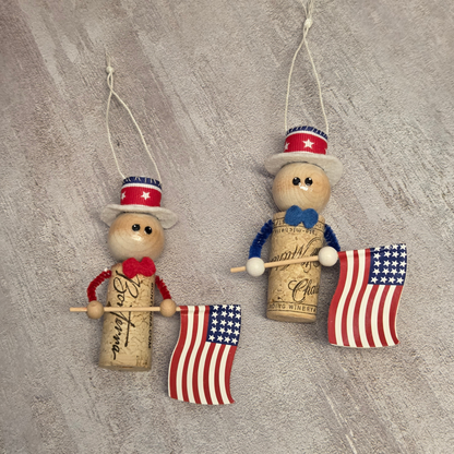 4th of July cork guy Ornament