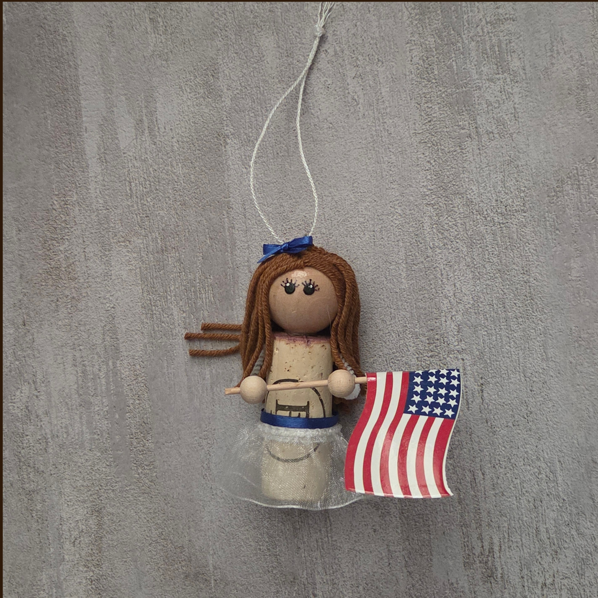 4th of July Woman Cork Ornament