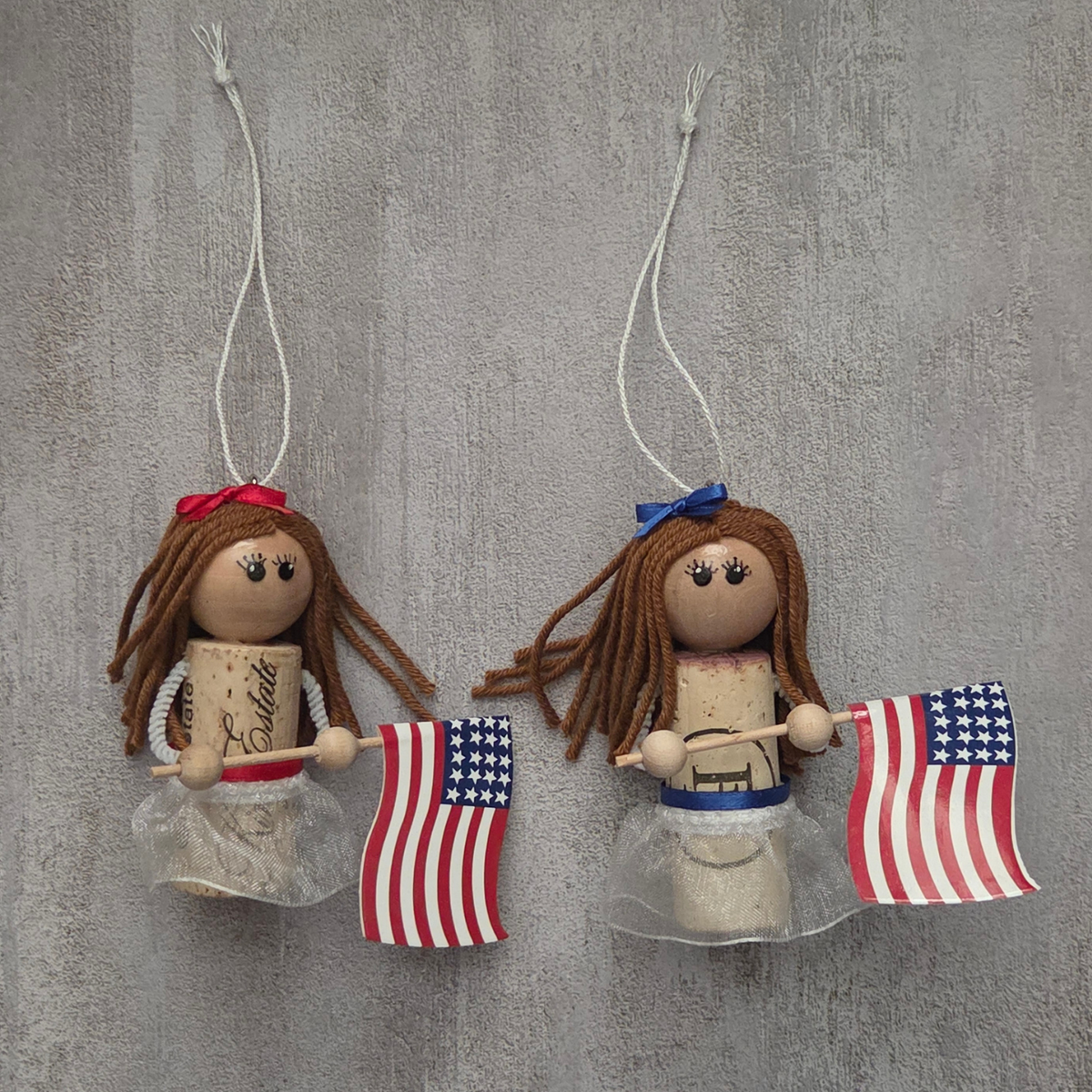 4th of July Woman Cork Ornament