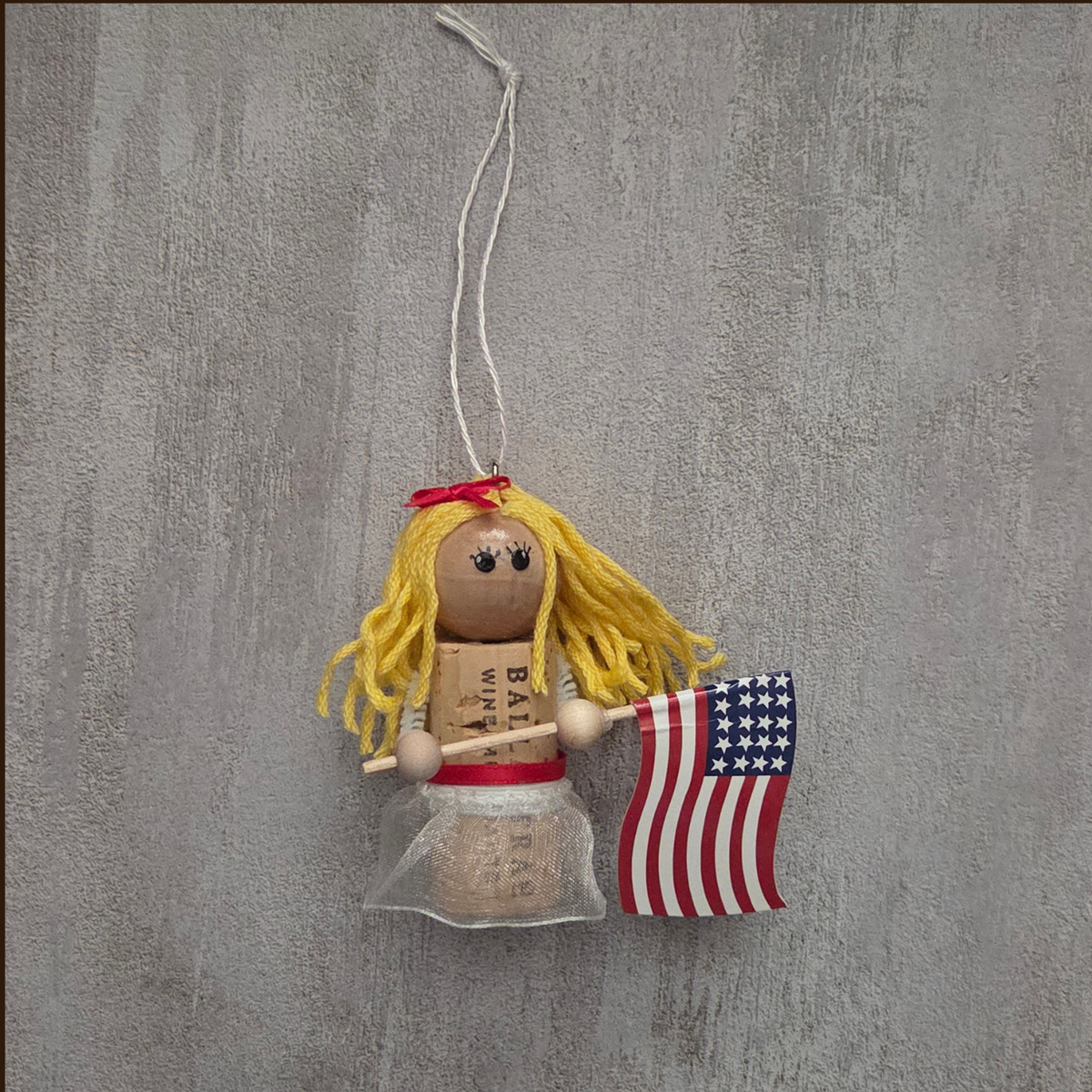 4th of July Woman Cork Ornament