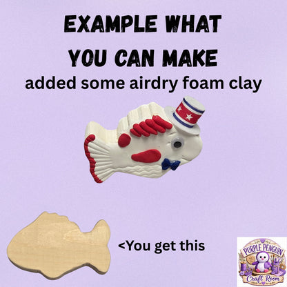 Unfinished Wood Fish Cutout