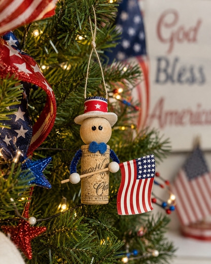 4th of July cork guy Ornament