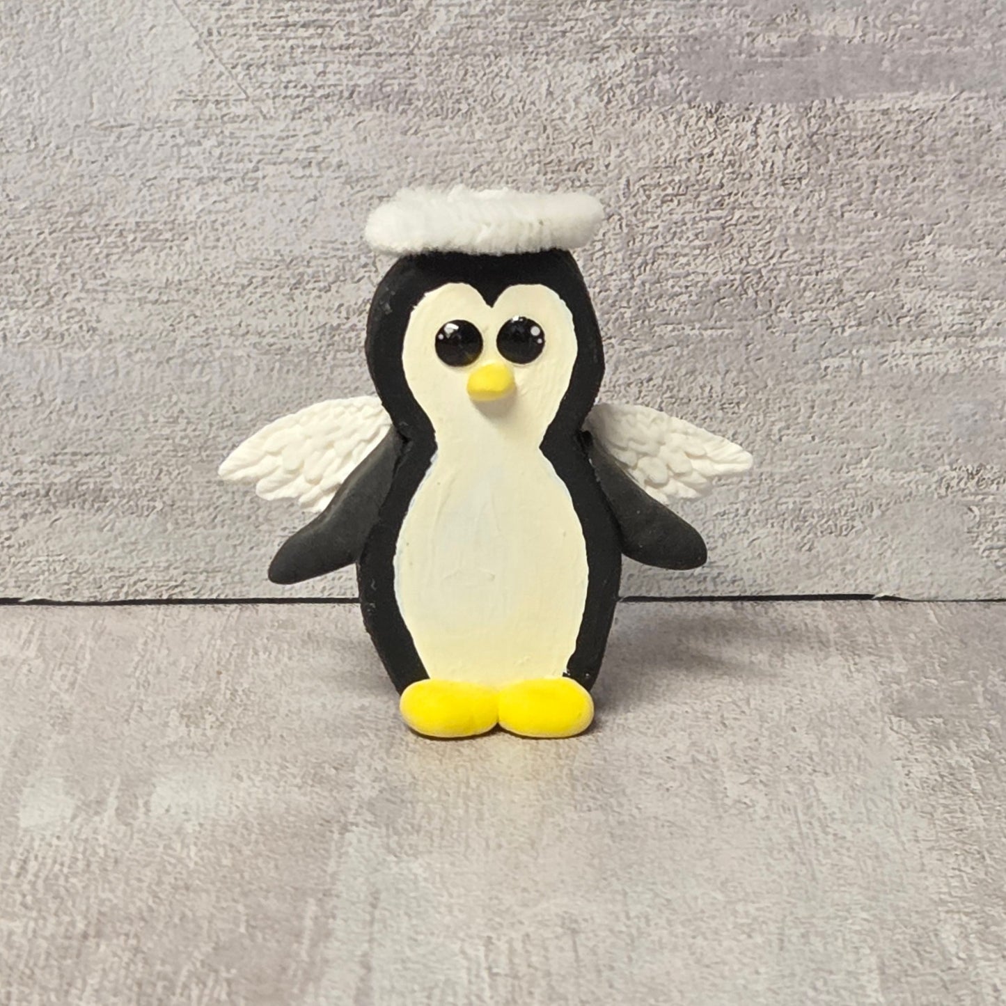 Hand-Cut Wood Angel Penguin