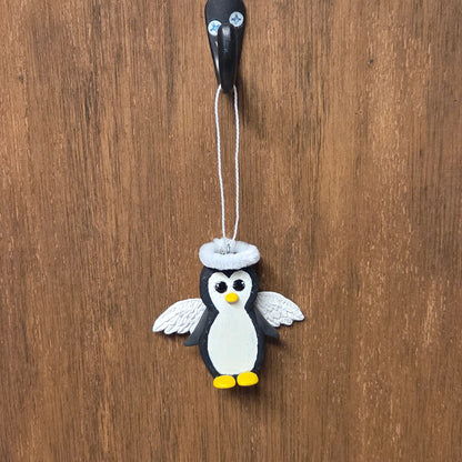 Hand-Cut Wood Angel Penguin