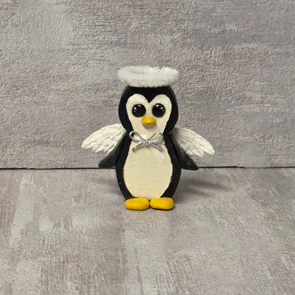 Hand-Cut Wood Angel Penguin