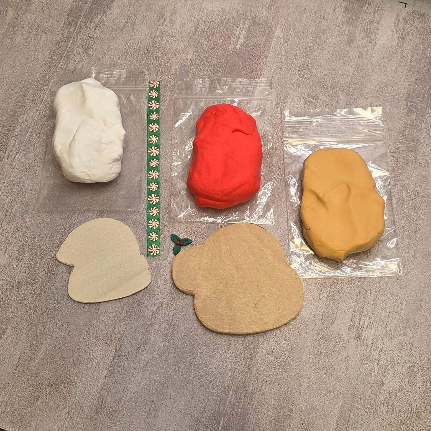 Santa hat cookie clay kit