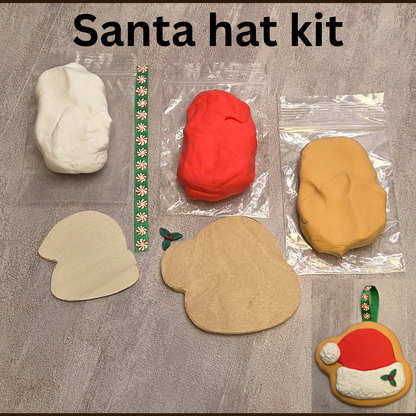 Santa hat cookie clay kit