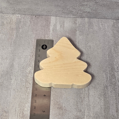 Set of 2 Unfinished Wood Tree Cutouts | Hand Cut DIY Craft Blanks