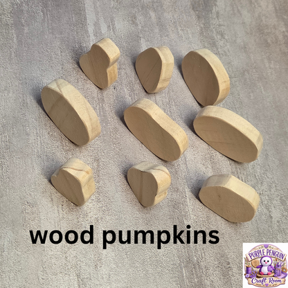 Unfinished small wood Pumpkins
