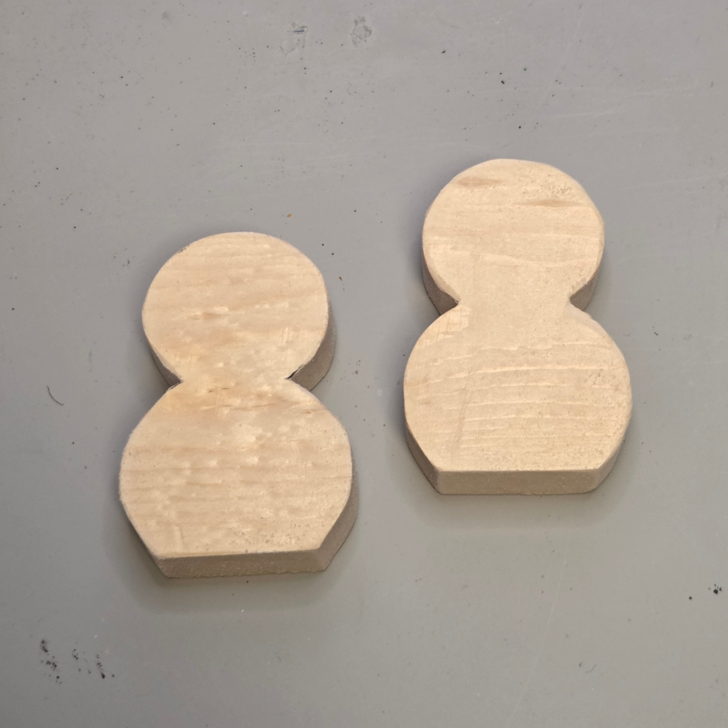 Set of 2 Unfinished Wood Snowman Cutouts