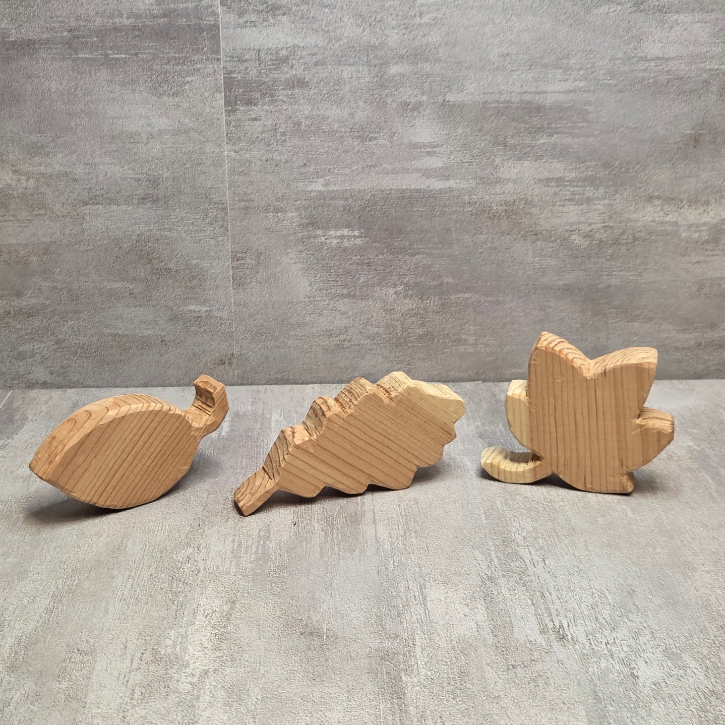Unfinished Wood Leaves Set of 3