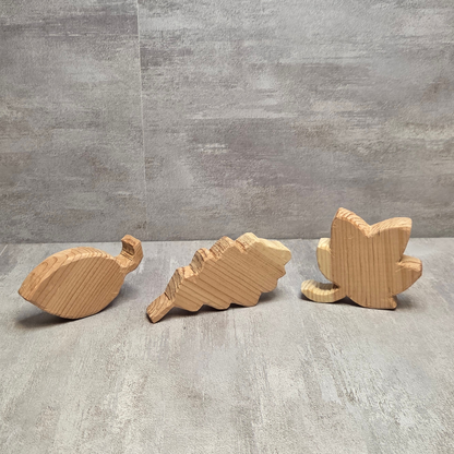Unfinished Wood Leaves Set of 3