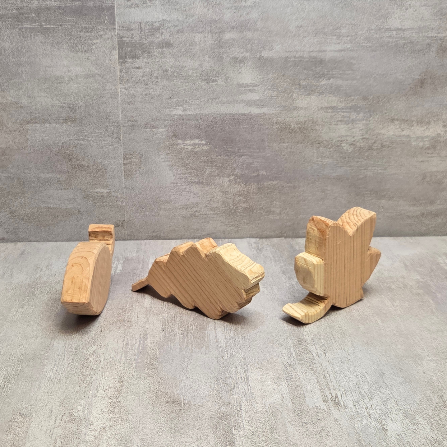 Unfinished Wood Leaves Set of 3