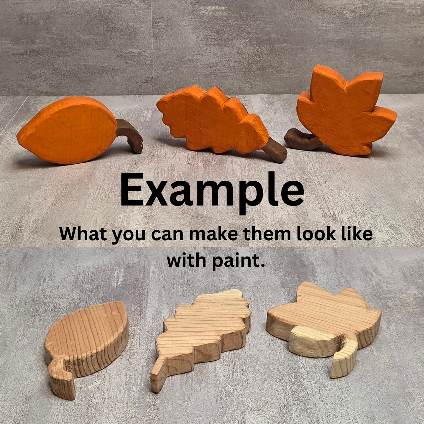 Unfinished Wood Leaves Set of 3