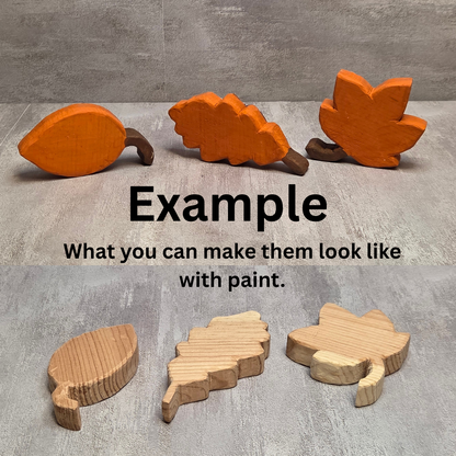 Unfinished Wood Leaves Set of 3
