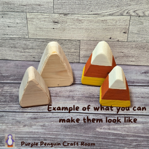 Unfinished Wood Candy Corn – Set of 2 Handmade Rustic Fall Decorations