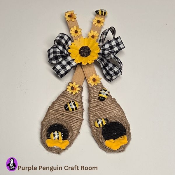 Sunflower bee spoon decor
