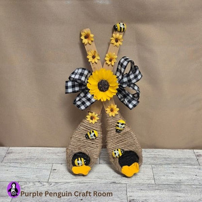 Sunflower bee spoon decor
